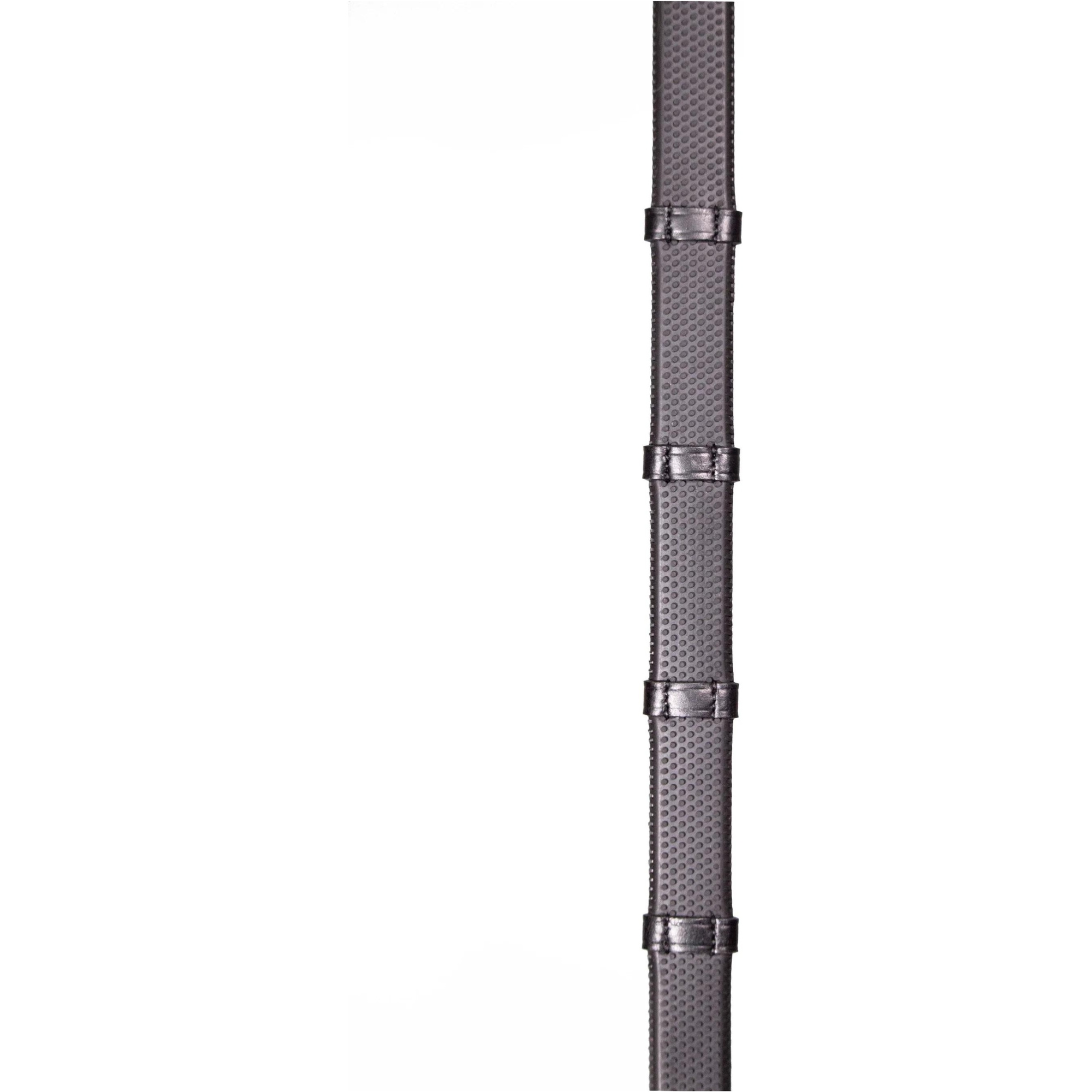 Henry James Small Pimple Hybrid Rubber Reins with Leather Stoppers RR6 - BLACK